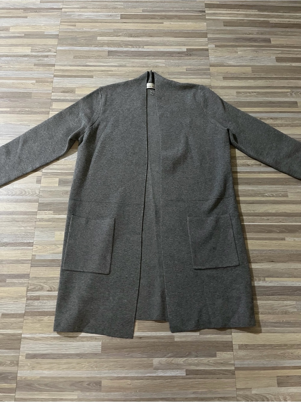 Open-Front Gray Long Cardigan 🩶